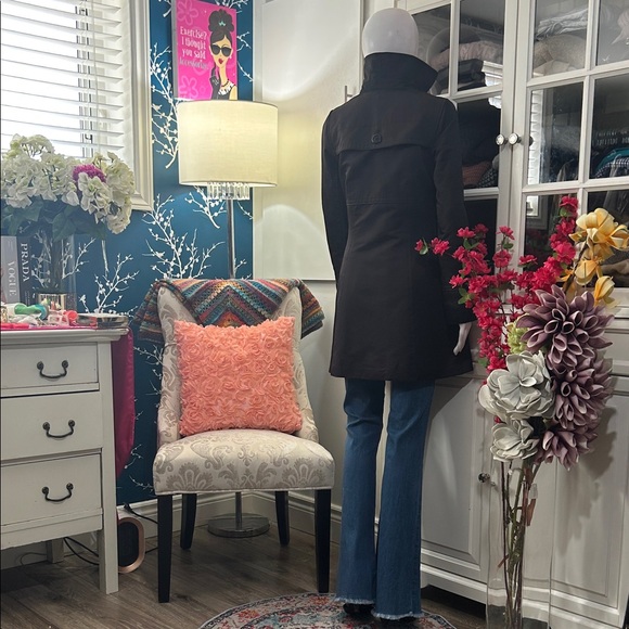 SOIA & KYOP Black Double-Breasted Pea Coat with Large Buttons - Picture 11 of 15